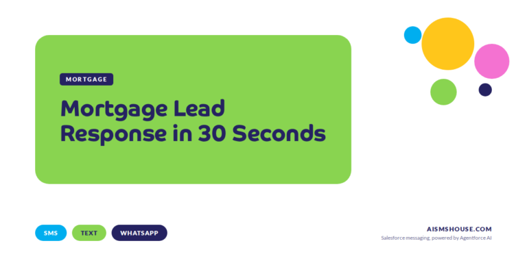 Mortgage adviser reviewing an Agentforce AI agent reply to a borrower rate enquiry on SMS, text and WhatsApp inside Salesforce