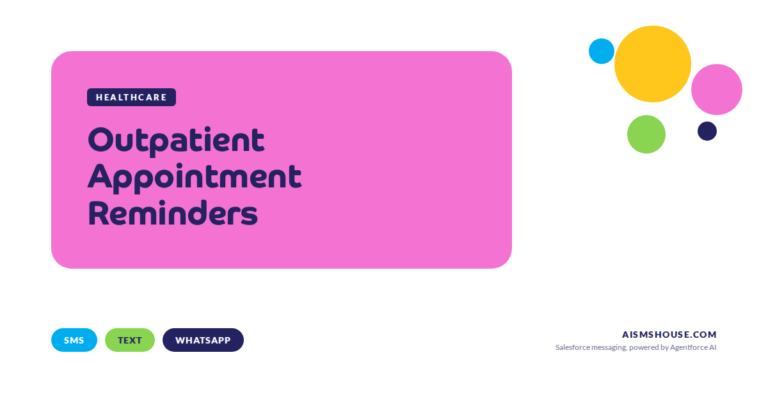 Hospital clinic Salesforce dashboard sending outpatient appointment reminders via SMS, text and WhatsApp to reduce did-not-attend rates